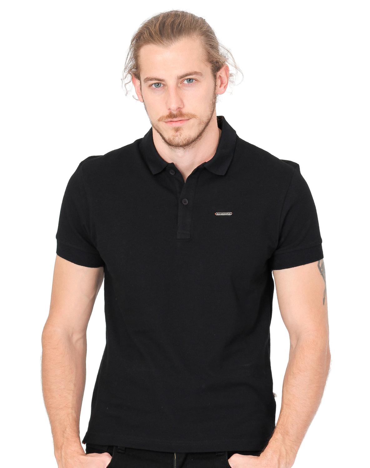 Playera Hombre Básico Polo Negro Silver Plate 60203601 – SALVAJE