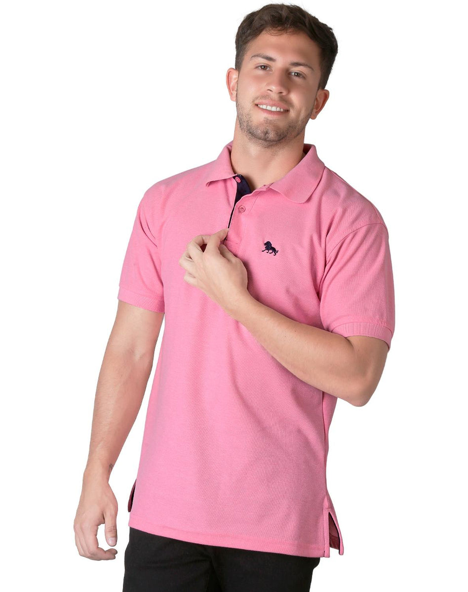 Cuello Playera Tipo Polo Rosa Hombre Playera Tipo Polo Rosa Hombre