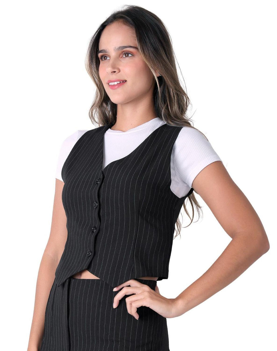 Suburbia Chalecos Casuales Para Dama Outfit Chaleco Negro Mujer