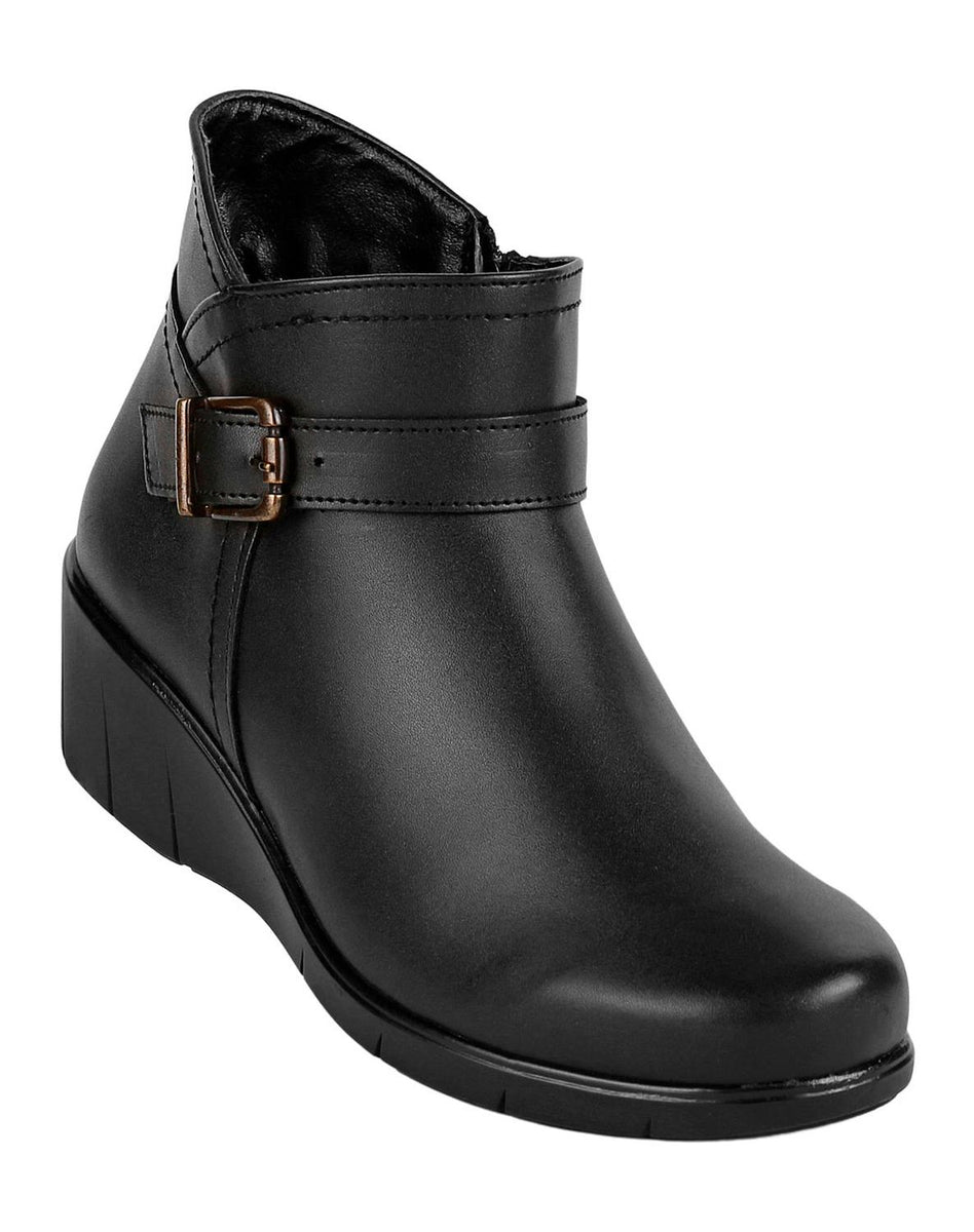 Botin Casual Cu a Mujer Negro Tacto Piel Stfashion 16803904