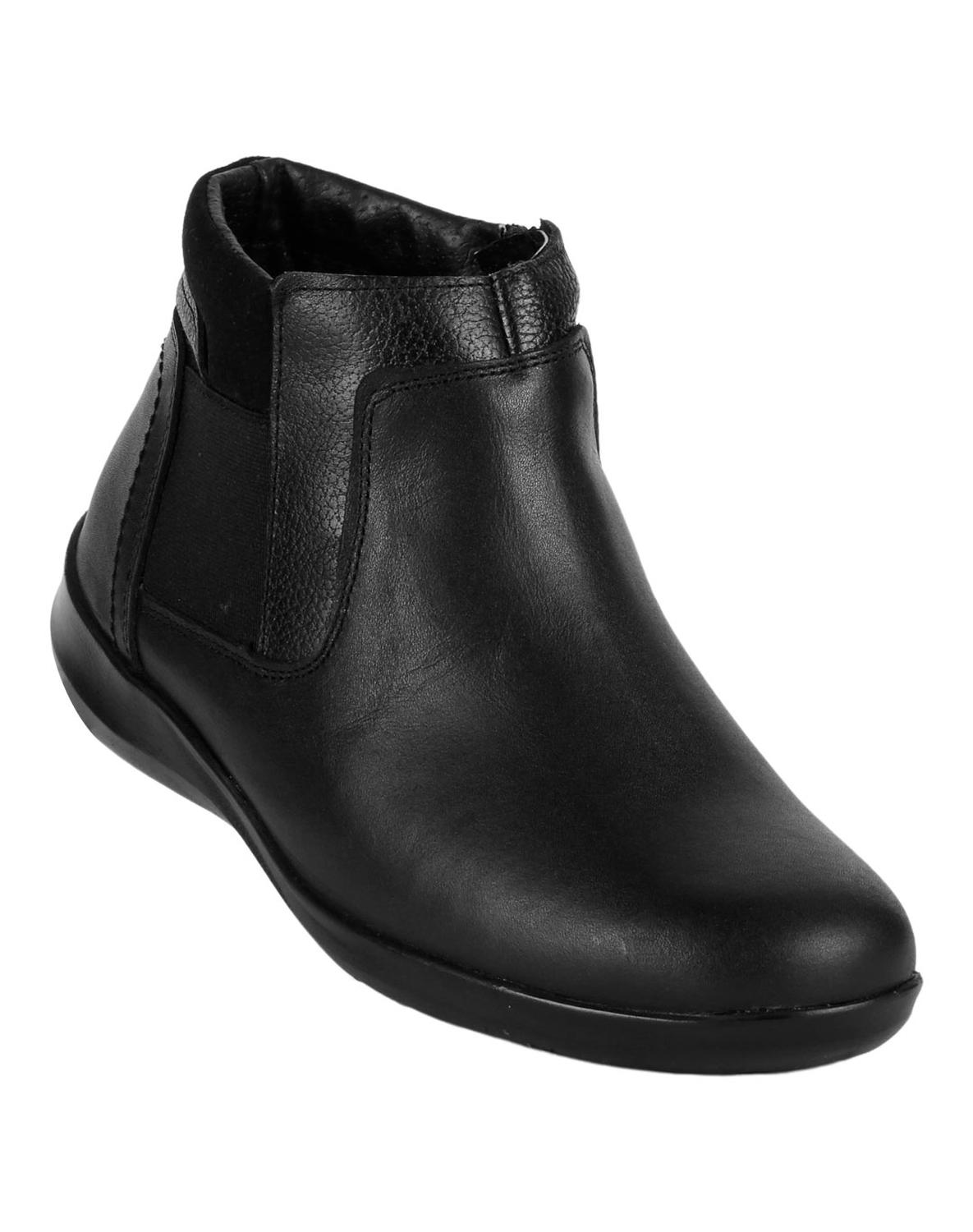 Botines Negros Botas De Dama De Piso Botín Mujer Casual Piso Negro