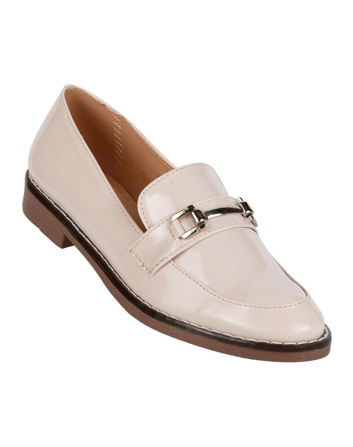 Zapato Mujer Mocasín Vestir Piso Beige Stfashion 06203901