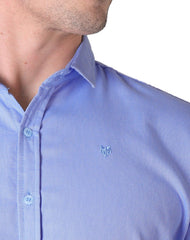 Camisa Hombre Casual Slim Azul Stfashion 50504419
