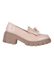 Zapato Mujer Mocasin Casual Tacón Beige Stfashion 06204105