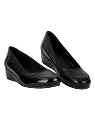 Zapato Mujer Confort Cuña Negro Piel Flexi 02503923