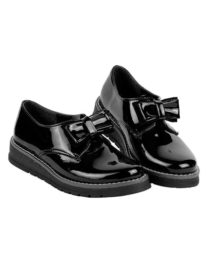 Zapato Casual Piso Niña Negro Tipo Charol Stfashion 00303816