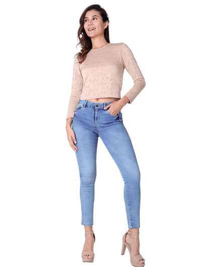 Jeans Moda Skinny Mujer Azul Fergino 52904613