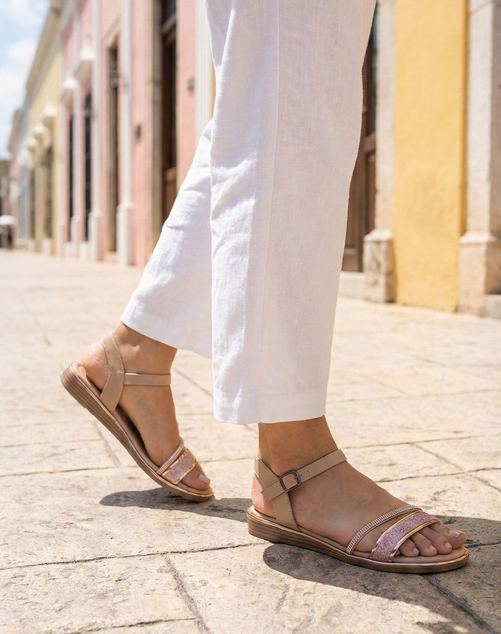Sandalia Mujer Formal Rosa Stfashion 04604303