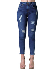 Jeans Moda Skinny Mujer Azul Furor Estela 62106438