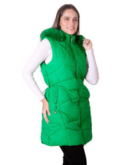 Chaleco Mujer Invernal Con Capucha Verde Roosevelt 50105237