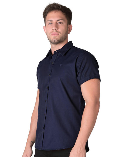Camisa Casual Slim Hombre Azul Stfashion 50504602