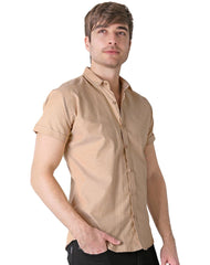 Camisa Hombre Casual Slim Beige Stfashion 50505021
