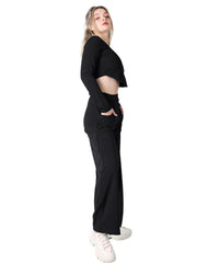 Conjunto 2 Piezas Blusa Y Pantalón Mujer Casual Negro Stfashion 52404820