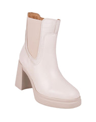 Botin Mujer Casual Tacon Beige Piel Flexi 02504144