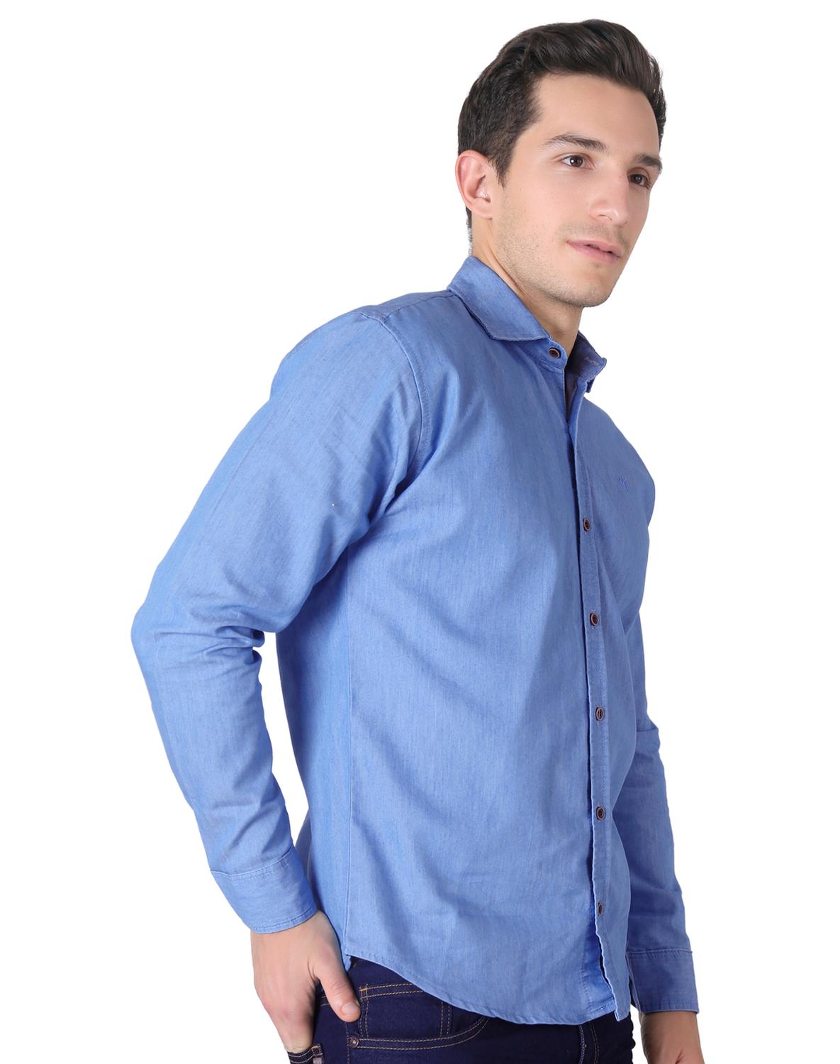 Camisa Casual Slim Hombre Azul Stfashion 50504801