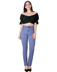 Jeans Básico Mujer Dayana Bleach 50803605 Mezclilla Stretch