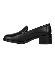 Zapato Mujer Mocasin Vestir Tacon Negro Piel Flexi 02504134