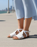 Sandalia Mujer Casual Piso Blanco Stfashion 12304401