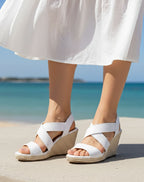 Sandalia Mujer Casual Cuña Blanco Stfashion 12304407