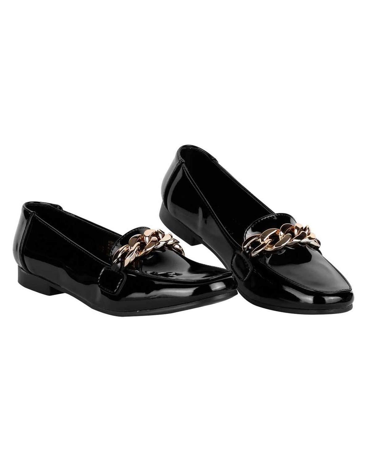 Zapato Casual Piso Mujer Negro TipoCharol Stfashion 06203905