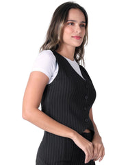 Chaleco Mujer Casual Negro Stfashion 79305064