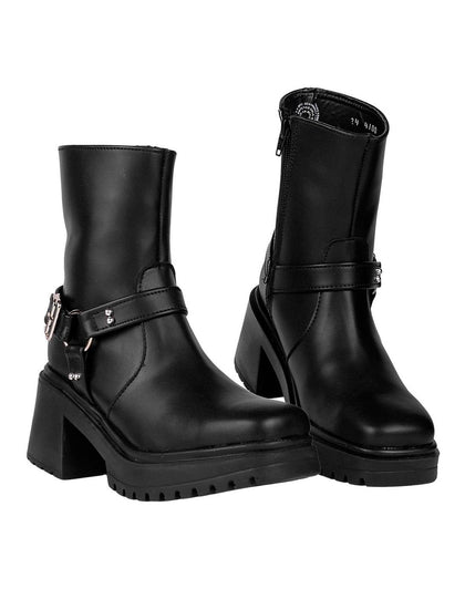 Botin Mujer Casual Tacón Negro Stfashion 17304101