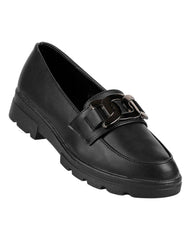 Zapato Mujer Mocasín Vestir Tacón Negro Stfashion 04803813