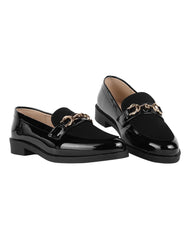 Zapato Mujer Mocasin Vestir Negro Stampa 14104204