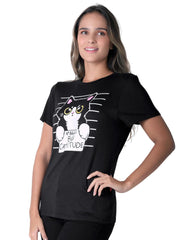 Playera Mujer Moda Camiseta Negro Aditivo 55205003