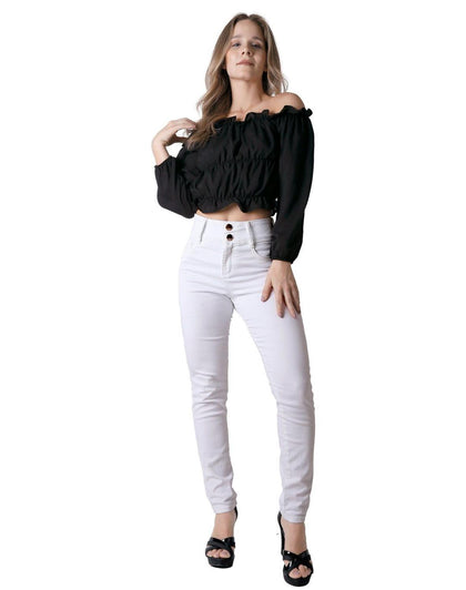 Jeans Mujer Moda Skinny Blanco Fergino 52905006