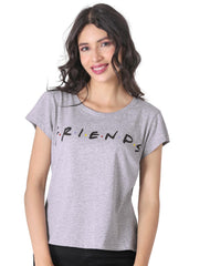Playera Mujer Moda Camiseta Gris Friends 58204807