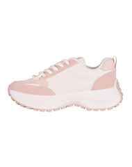 Tenis Mujer Casual Blanco Rosa Via Urbana 06804101