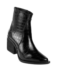 Botin Mujer Casual Tacon Negro Capa De Ozono 06004127