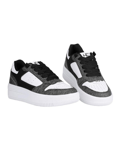 Tenis Mujer Casual Plataforma Blanco Stfashion 08704101