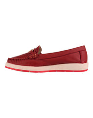 Zapato Mujer Mocasin Casual Rojo Piel Stfashion 04804211