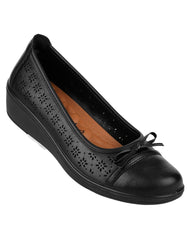 Zapato Mujer Confort Cuña Negro Piel Flexi 02503711