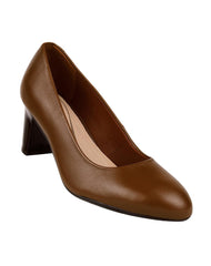 Zapatilla Mujer Tacon Café Piel Flexi 02504153