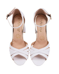 Sandalia Mujer Formal Tacon Blanco Stfashion 03804201