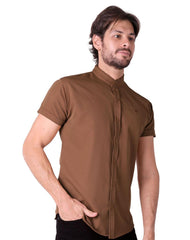 Camisa Hombre Casual Slim Café Stfashion 50505204