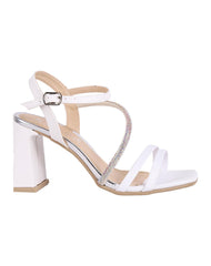 Sandalia Mujer Formal Tacon Blanco Sanba 03804204
