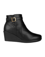 Botin Mujer Casual Cuña Negro Stfashion 24104100