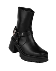 Botin Mujer Casual Tacón Negro Stfashion 17304101