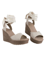 Sandalia Mujer Casual Plataforma Beige Stfashion 16804203