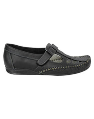 Zapato Mujer Confort Piso Negro Piel Stfashion 08503700
