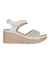 Sandalia Mujer Casual Crema Flex Mas 13604203