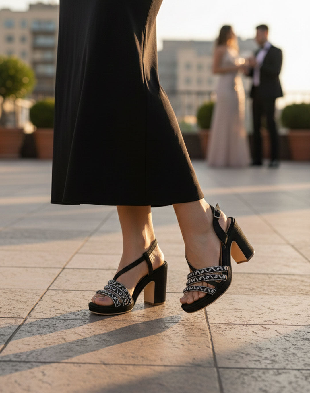 Sandalia Mujer Formal Tacon Negro Stella 24304300