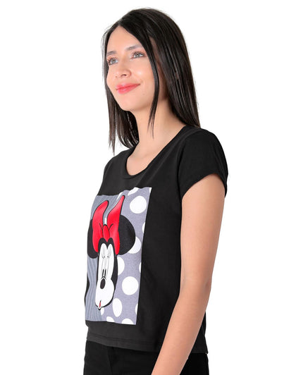 Playera Moda Camiseta Mujer Negro Disney 58204855