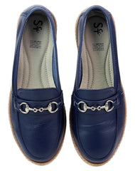 Zapato Mujer Mocasín Azul Piel Stfashion 03003601