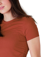 Playera Mujer Básico Camiseta Naranja Stfashion 61903819
