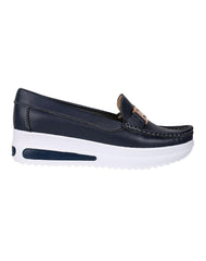 Zapato Mujer Mocasin Casual Azul Piel Stfashion 16904110